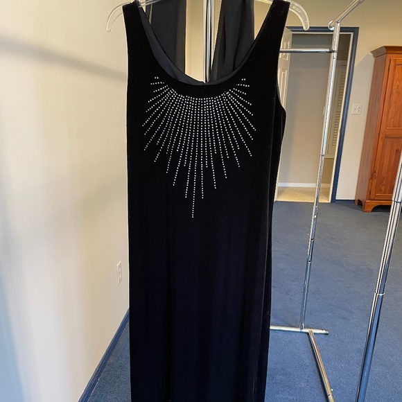 VELOR GOWN SLEEVELESS SPARKLES SHIMMERY SIZE 8 - Picture 1 of 4